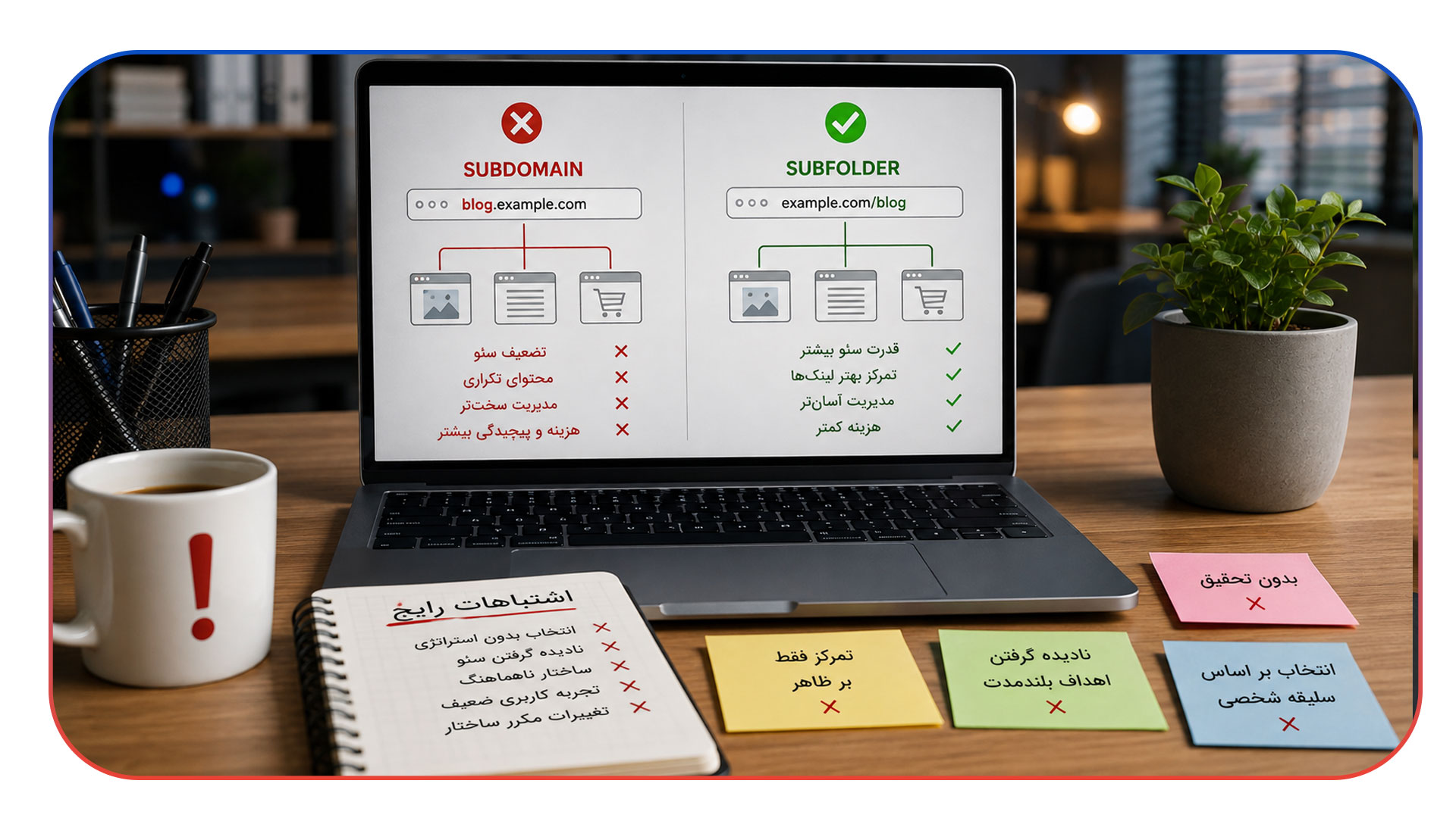اشتباهات رایج هنگام انتخاب ساب دامین و ساب فولدر