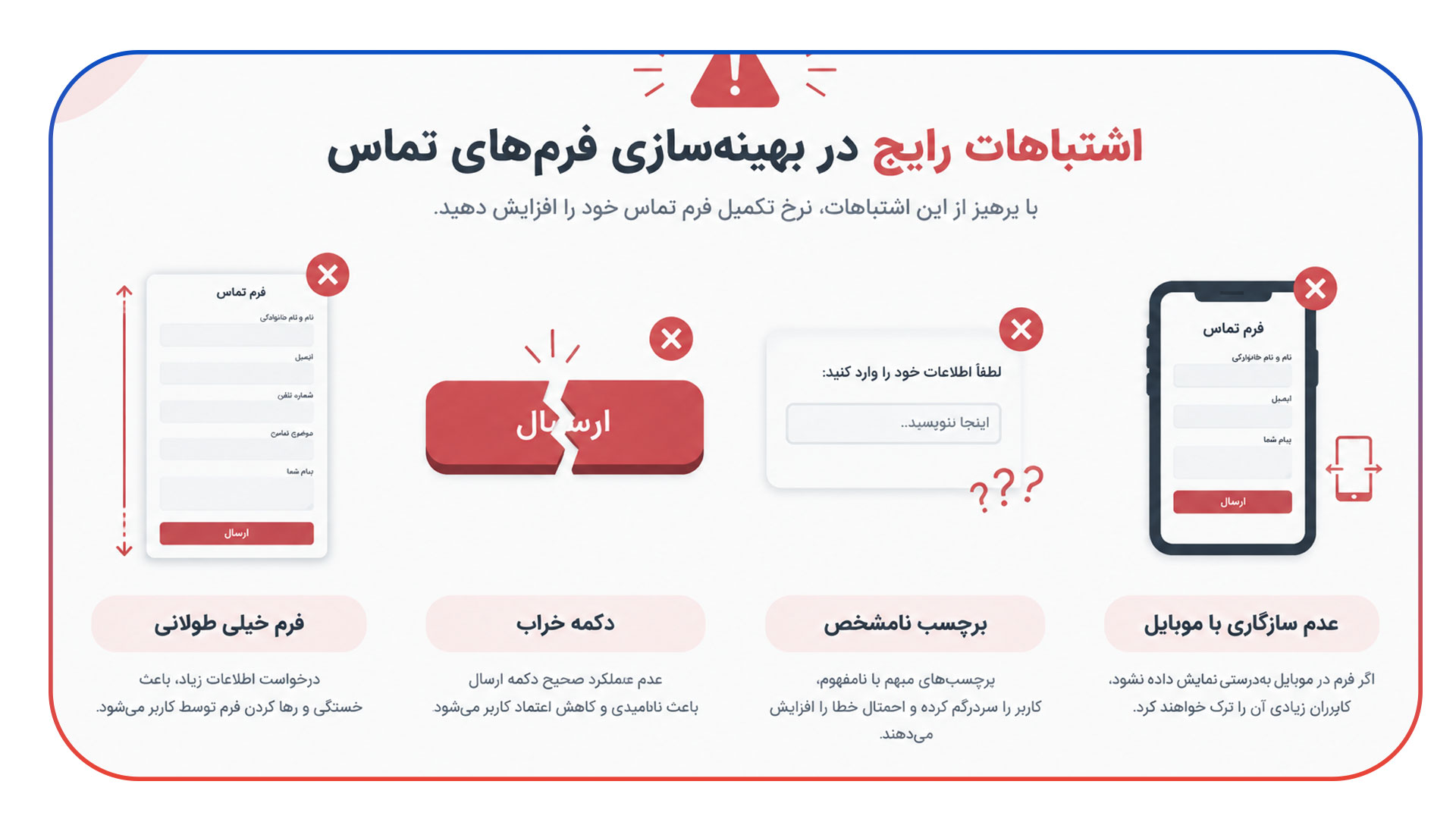 اشتباهات رایج در بهینه سازی فرم های تماس